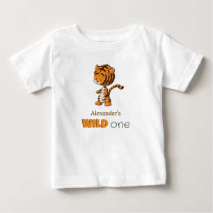 Camiseta De Bebé Cumpleaños Salvaje de un Bebé Tigre Safari