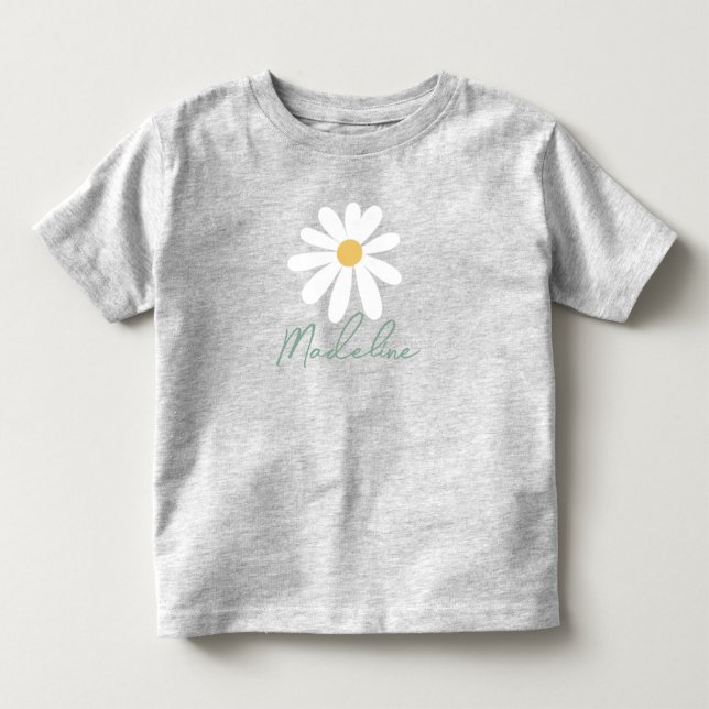 Camiseta De Bebé Cumpleaños Salvaje Flor Silvestre Daisy 1er Cumple (Anverso)