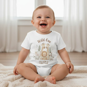 Camiseta De Bebé Cumpleaños Salvaje Niño 1er Safari Bebé