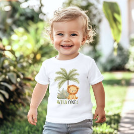 Camiseta De Bebé Cumpleaños Salvaje Safari Jungla 1er Cumpleaños