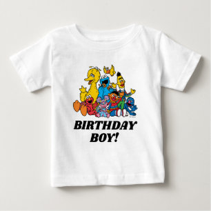 Camiseta De Bebé Cumpleaños Simple Sesame Street Pals 1