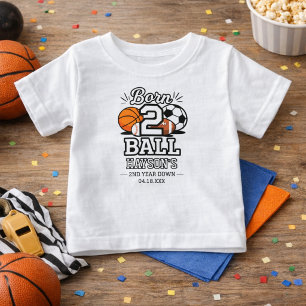 Camiseta De Bebé Cumpleaños Temático de Deportes 'Nacido para la Pe