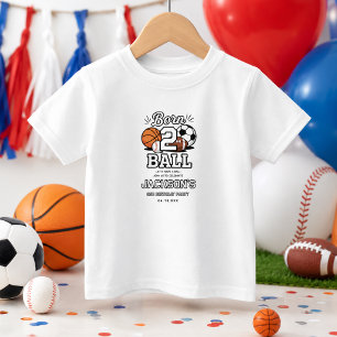 Camiseta De Bebé Cumpleaños Temático Deportes Nacido para Jugar Niñ