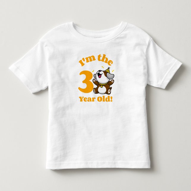 Camiseta De Bebé Cumpleaños, tengo 3 años - Perros felices y curado (Anverso)