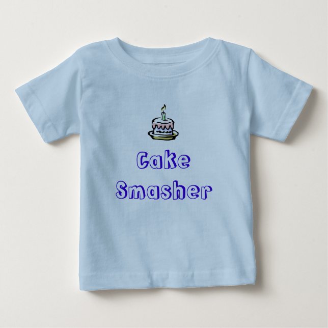 Camiseta De Bebé cumpleaños-torta, Smasher de la torta (Anverso)