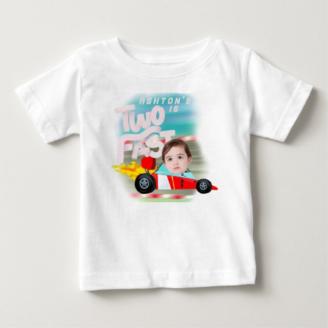 Camiseta De Bebé Cumpleaños Two Fast (Anverso)