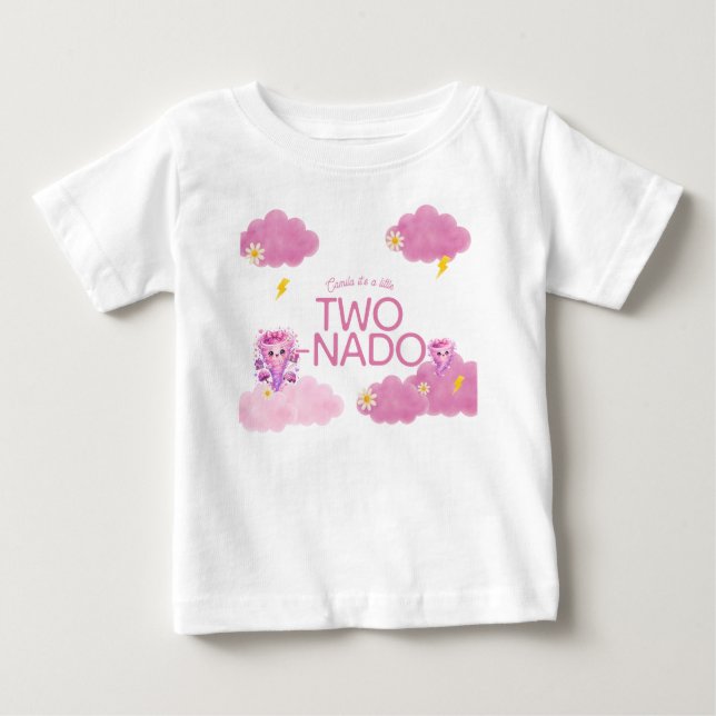 Camiseta De Bebé Cumpleaños Two-Nado, fiesta de cumpleaños número 2 (Anverso)