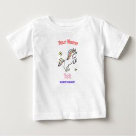 Camiseta De Bebé Cumpleaños Unicornio 1er