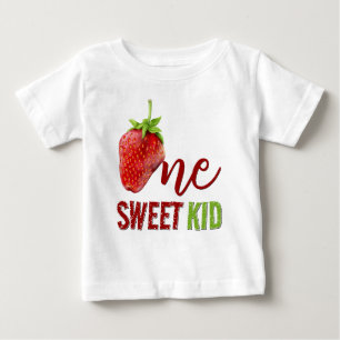 Camiseta De Bebé Cumpleaños uno de Fresa Primero
