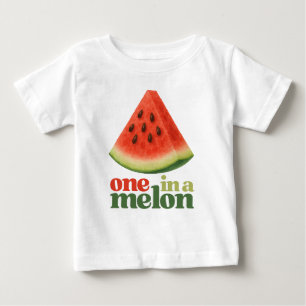 Camiseta De Bebé Cumpleaños Uno en un Melón Primer Cumpleaños Sandí