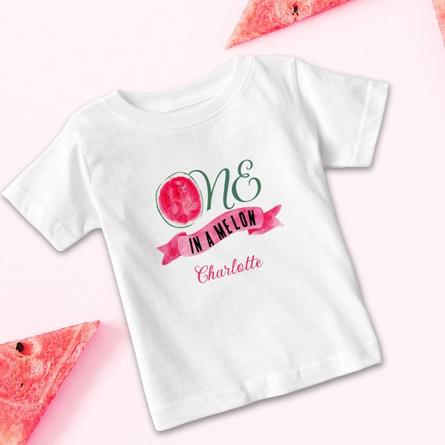 Camiseta De Bebé Cumpleaños uno en una sandía de Melón (Subido por el creador)