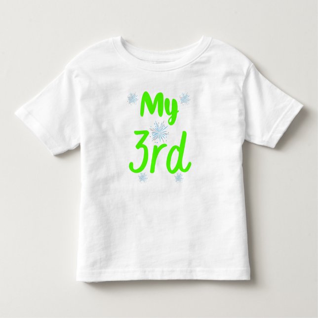 Camiseta De Bebé Cumpleaños verde brillante de mis 3 años (Anverso)