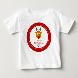 Camiseta De Bebé Cuntes rojos de renos pequeños primera Navidad