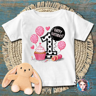 Camiseta De Bebé Cupcake de 1er cumpleaños