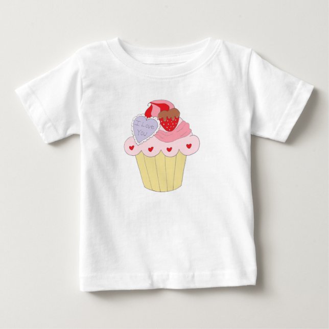 Camiseta De Bebé Cupcake de amor lindo (Anverso)