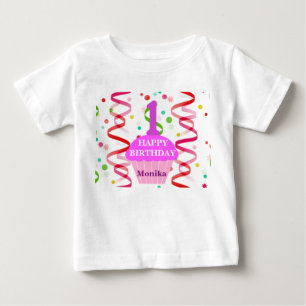 Camiseta De Bebé Cupcake de cumpleaños personalizado con edad y nom