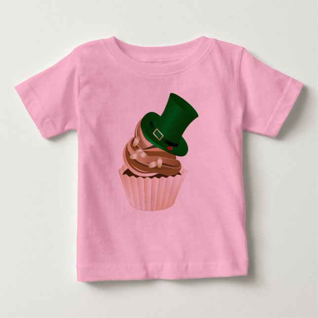 Camiseta De Bebé Cupcake de Sombrero del Día de San Patricio (Anverso)