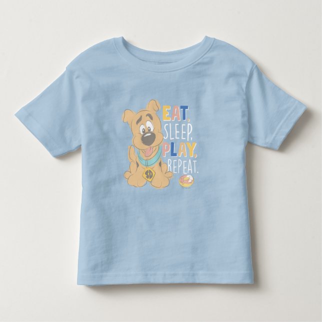 Camiseta De Bebé Cuppy Scooby-Doo "Come, duerme, juega, repite" (Anverso)