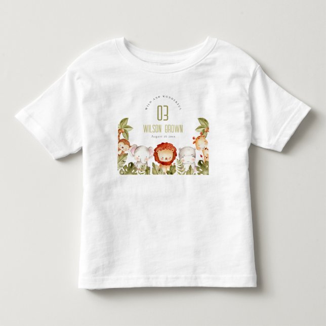 Camiseta De Bebé Cura salvaje de los animales de Safari Tropical (Anverso)