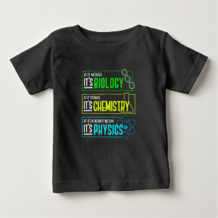 Camiseta De Bebé Curiosa Biología Química Física Nerd Ciencia