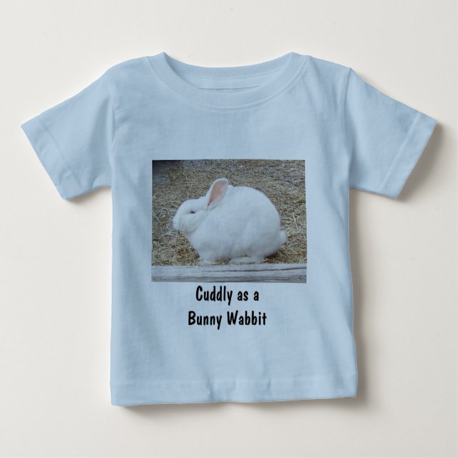 Camiseta De Bebé Curiosamente Bunny Blanco (Anverso)