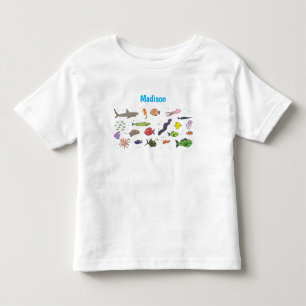 Camiseta De Bebé Curiosas marinas criaturas personalizado ilustraci
