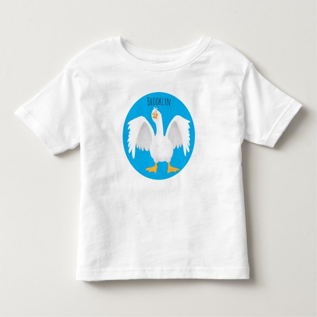 Camiseta De Bebé Curioso ilustracion de personalizado ganso domésti (Anverso)