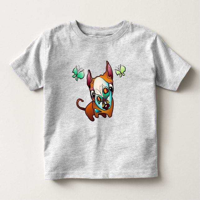 Camiseta De Bebé Curioso perro de Bull Terrier (Anverso)