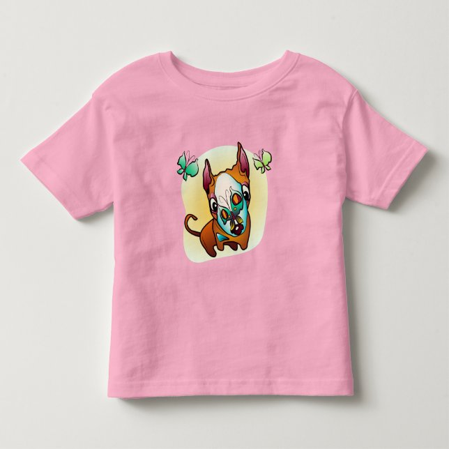 Camiseta De Bebé Curioso perro toro-terrer (Anverso)