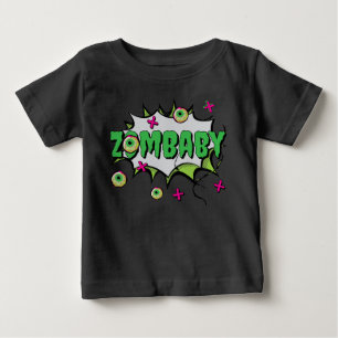 Camiseta De Bebé Curiosos abrazos y besos zombi ‘ZomBaby’
