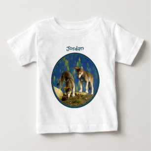 Camiseta De Bebé Curiosos Gris Gray Wolf Pups