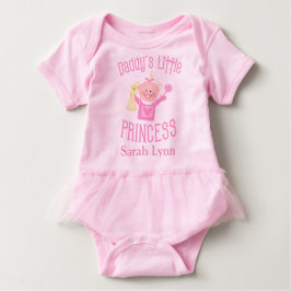 Camiseta De Bebé Custom Daddy's Princess Baby Girl Tutu Bodysuit
