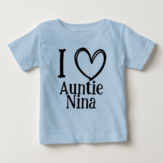 Camiseta De Bebé Custom "I ❤️ My (Name)" Infant/Toddler Tee (Anverso)