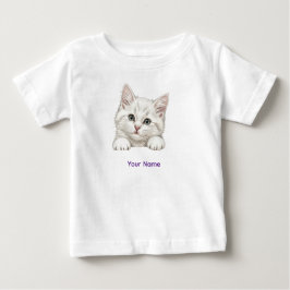 Camiseta De Bebé Custom Name Personalized Kitten Art Gift