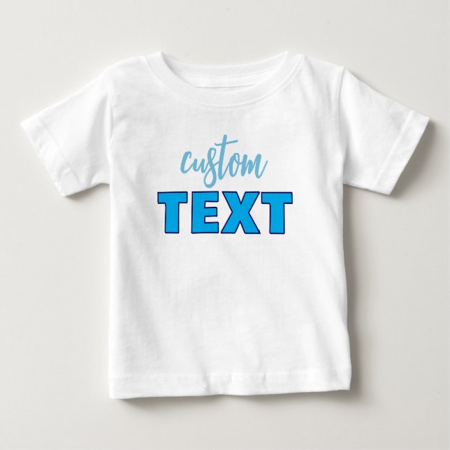 Camiseta De Bebé Custom Template White & Blue For Kids Boy Toddler (Anverso)