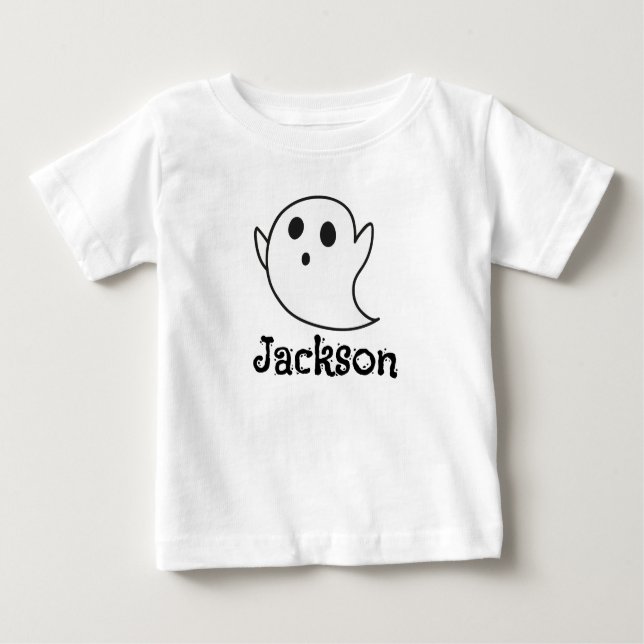 Camiseta De Bebé Custom White Ghost Halloween T-Shirt for Toddlers  (Anverso)