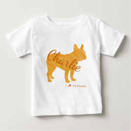 Camiseta De Bebé Customizable French Bulldog Pastel Orange Frenchie