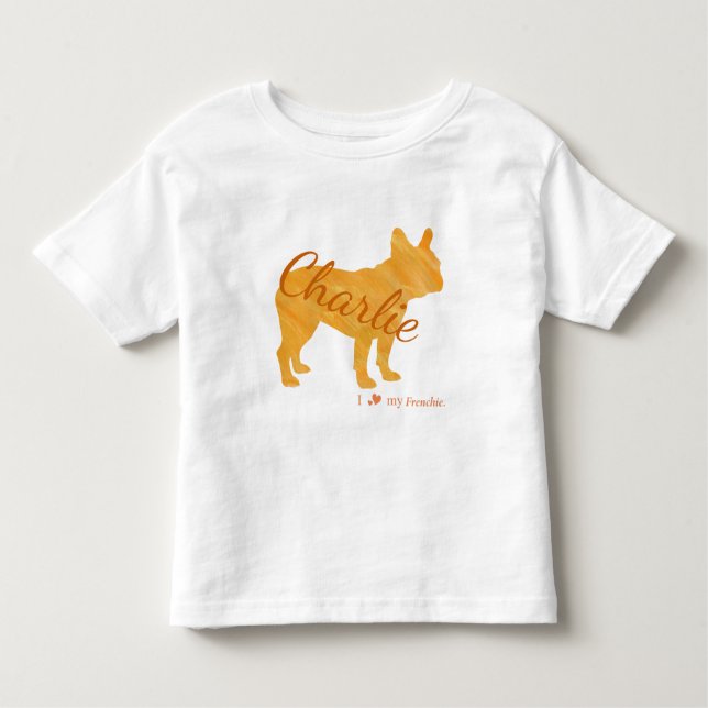 Camiseta De Bebé Customizable French Bulldog Pastel Orange Frenchie (Anverso)