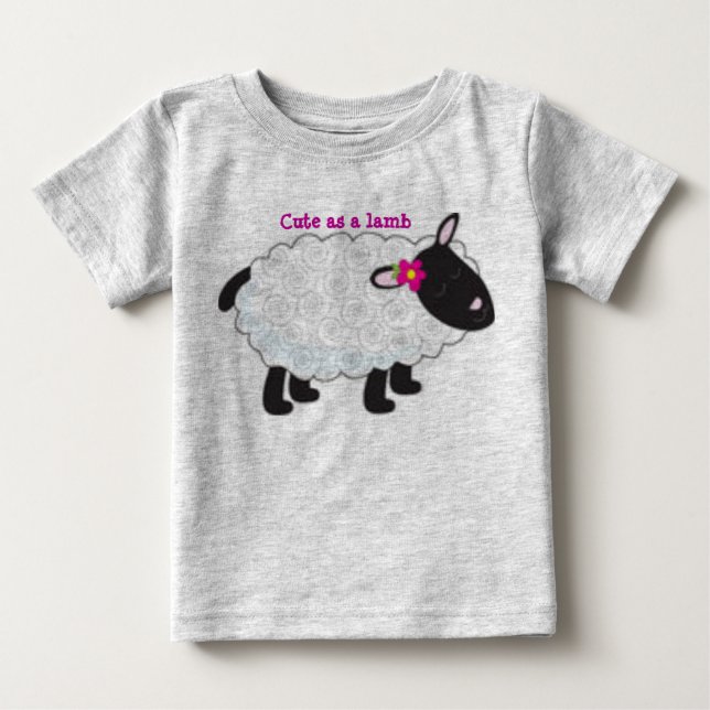 Camiseta De Bebé Cuta como un perrero infantil de cordero (Anverso)