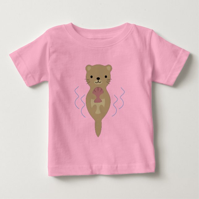 Camiseta De Bebé Cuta Otter (Anverso)