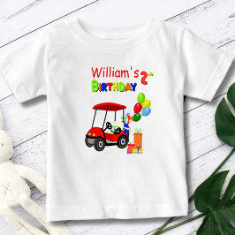 Camiseta De Bebé Cute 2º cumpleaños Red Golf Cart Boy