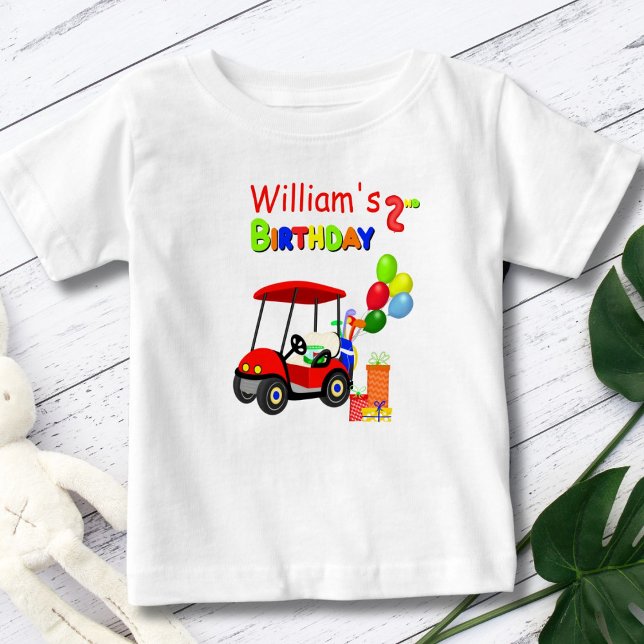 Camiseta De Bebé Cute 2º cumpleaños Red Golf Cart Boy (Subido por el creador)