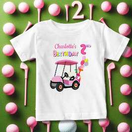 Camiseta De Bebé Cute 2do Cumpleaños Lunares Rosa Niña Golf 