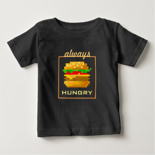 Camiseta De Bebé Cute 8 bits Burger Colorful Fast Food Fun Pixel Ar