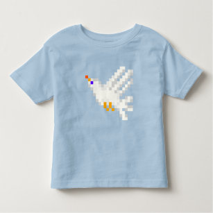 Camiseta De Bebé Cute 8 bits Pixel Art Dove Bird Unisex Geeky