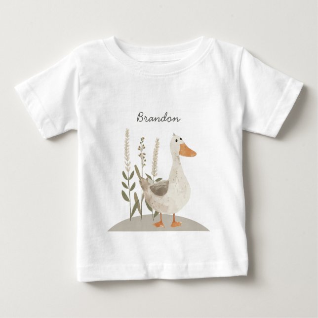 Camiseta De Bebé Cute acuarela Goose Baby T-Shirt (Anverso)
