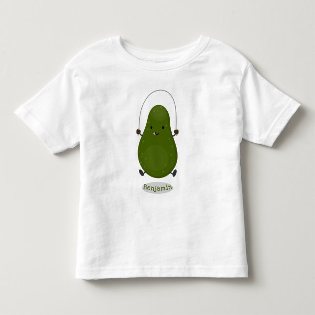 Camiseta De Bebé Cute aguacate salto cuerda personalizado ilustraci (Anverso)