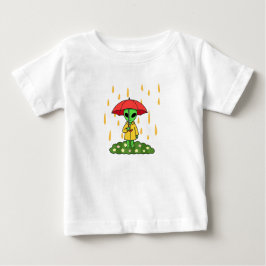 Camiseta De Bebé Cute Alien With Umbrella Kawaii Space Character