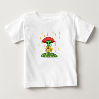 Camiseta De Bebé Cute Alien With Umbrella Kawaii Space Character