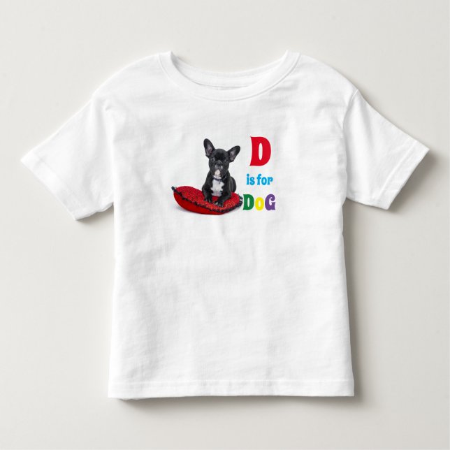 Camiseta De Bebé Cute Alphabet D es para el niño pequeño perro Chic (Anverso)